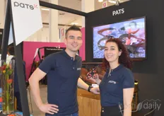 Bram Tijmons and Sara Daoudi of PATS Indoor Drone Solutions, who brought a miniature version of the system in which the drone destroys unwanted insects in the greenhouse with its wings.